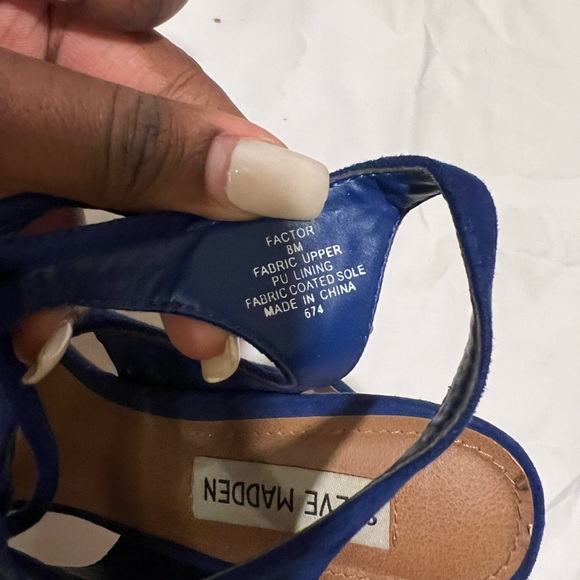 Steve Madden Cobalt Blue Lace Up Heels - Picture 5 of 7